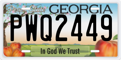 GA license plate PWQ2449