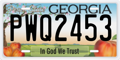 GA license plate PWQ2453