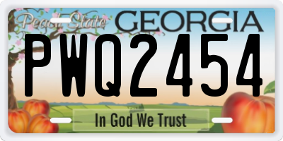 GA license plate PWQ2454
