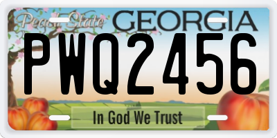 GA license plate PWQ2456