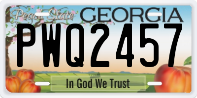 GA license plate PWQ2457