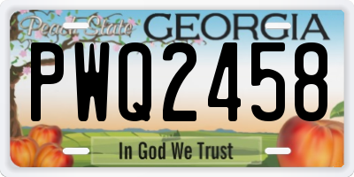 GA license plate PWQ2458