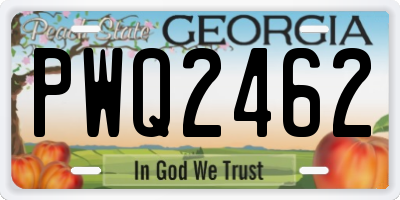 GA license plate PWQ2462
