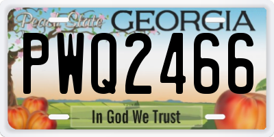GA license plate PWQ2466