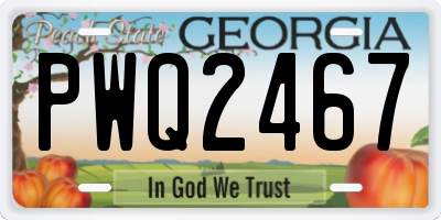 GA license plate PWQ2467