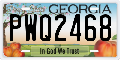 GA license plate PWQ2468