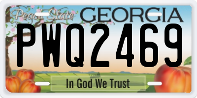 GA license plate PWQ2469