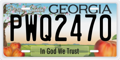 GA license plate PWQ2470