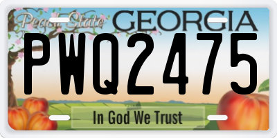 GA license plate PWQ2475