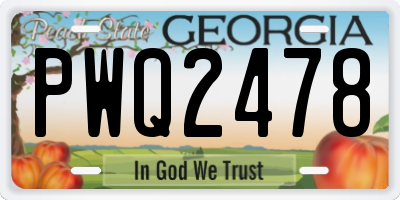 GA license plate PWQ2478