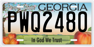 GA license plate PWQ2480