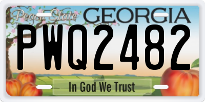 GA license plate PWQ2482
