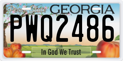 GA license plate PWQ2486