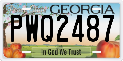 GA license plate PWQ2487