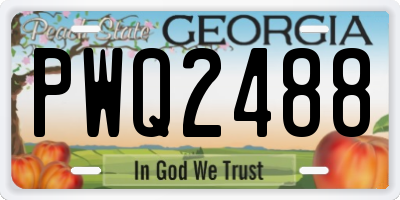 GA license plate PWQ2488