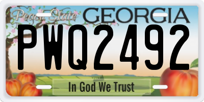 GA license plate PWQ2492