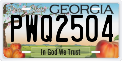 GA license plate PWQ2504