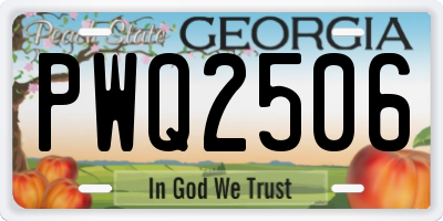 GA license plate PWQ2506