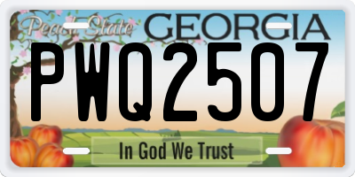 GA license plate PWQ2507