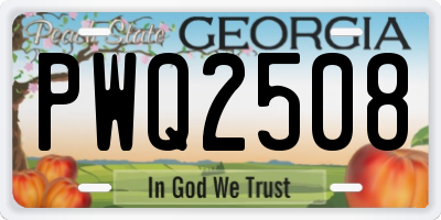 GA license plate PWQ2508