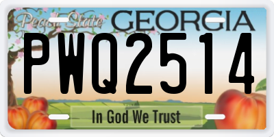 GA license plate PWQ2514