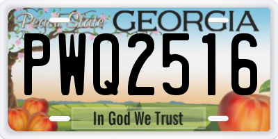 GA license plate PWQ2516