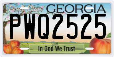 GA license plate PWQ2525