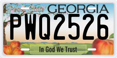 GA license plate PWQ2526