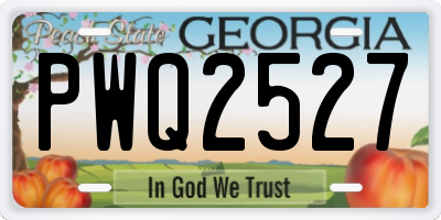 GA license plate PWQ2527