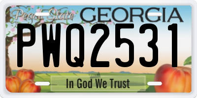 GA license plate PWQ2531