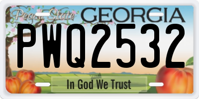 GA license plate PWQ2532
