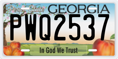 GA license plate PWQ2537