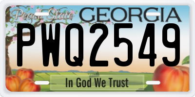 GA license plate PWQ2549