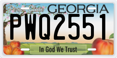 GA license plate PWQ2551
