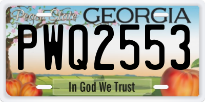 GA license plate PWQ2553
