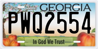 GA license plate PWQ2554