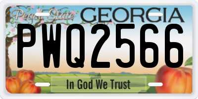 GA license plate PWQ2566