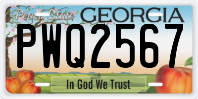 GA license plate PWQ2567