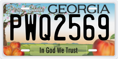 GA license plate PWQ2569