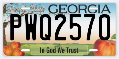 GA license plate PWQ2570