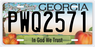 GA license plate PWQ2571