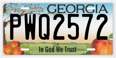 GA license plate PWQ2572