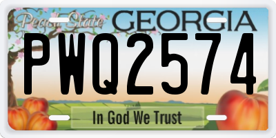 GA license plate PWQ2574