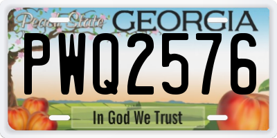 GA license plate PWQ2576