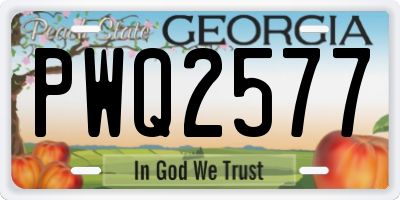 GA license plate PWQ2577