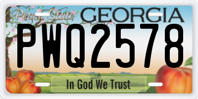 GA license plate PWQ2578
