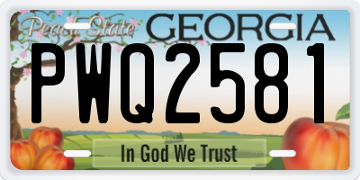 GA license plate PWQ2581