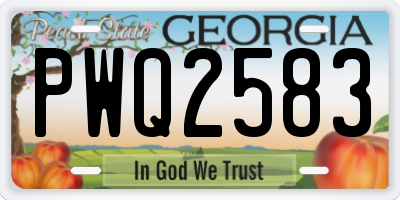 GA license plate PWQ2583
