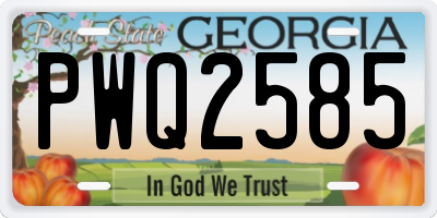 GA license plate PWQ2585
