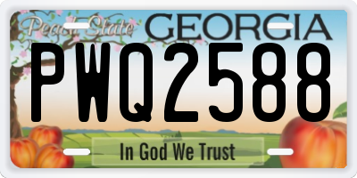 GA license plate PWQ2588